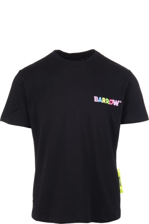 Black T-shirt With Rainbow Logo Print