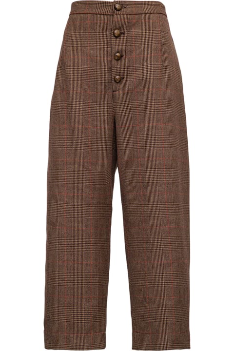 Jejia High Waisted Brown Wool Pants - Brown