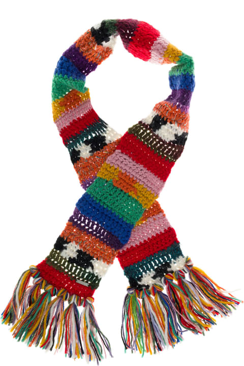 Multicolor Embroidered Wool Scarf