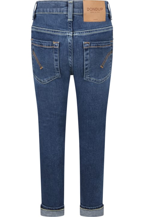 Dondup Blue Jeans For Boy With Patch Logo