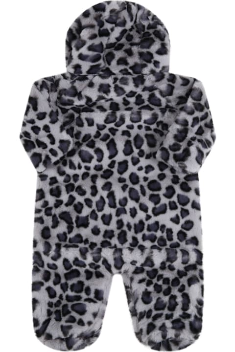 Molo Grey Babygrow For Baby Kids With Animalier Print - Multicolor