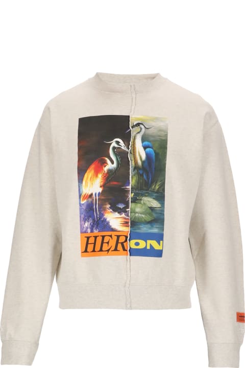 HERON PRESTON Split Light Heron Sweatshirt - CREAM WHITE (White)