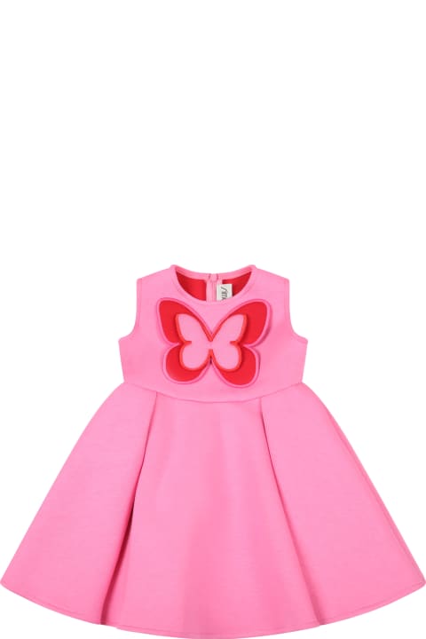 Fuchsia Dress Ffor Girl With Butterfly
