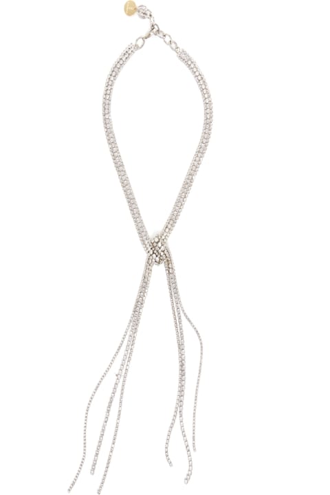 Selina Brass Necklace With Crystals Applied