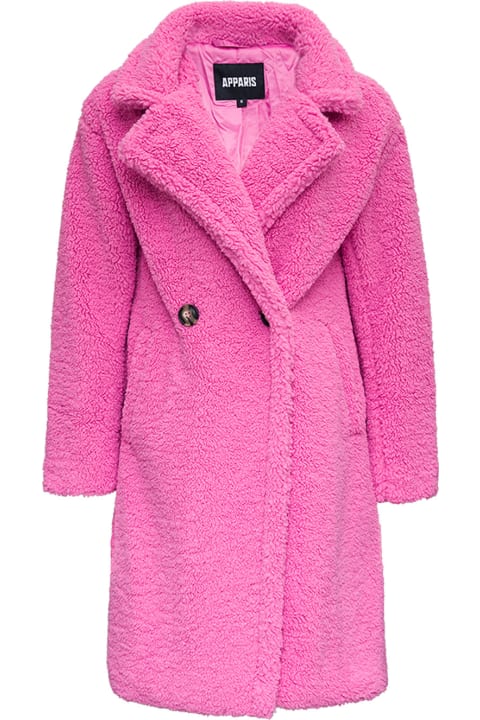 Double Breasted Anouck Pink Teddy Coat