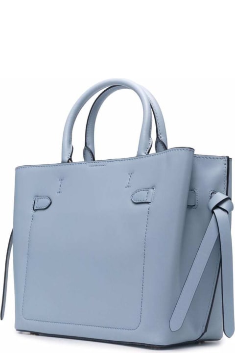 Hamilton Legacy Lg Belted Satchel In Solid Shiny Polished Leather