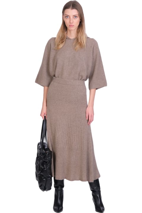 La Ploubel Skirt In Taupe Cashmere - green