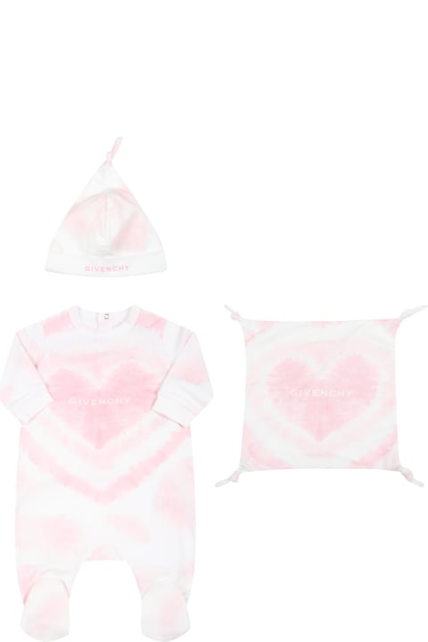 Tie-dye Set For Baby Girl With Logo