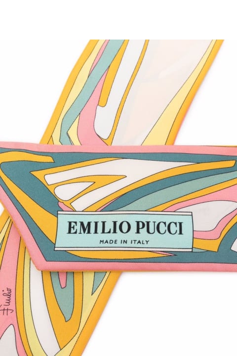 Emilio Pucci Multicolour Silk Hair Band - Bianco-blu