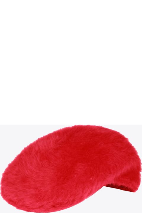 Furgora Red angora wool flat cap - Furgora