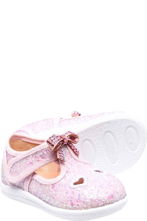 Pink Shoes With Ribbon Application