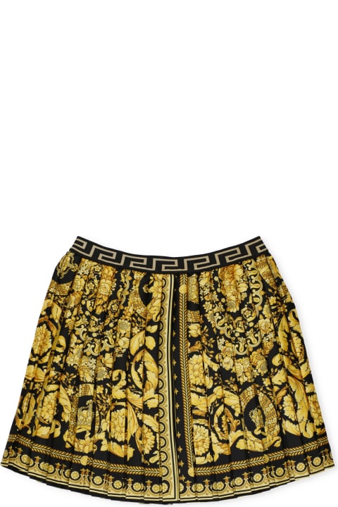 Versace Barocco Kids Pleated Skirt - Fuchsia