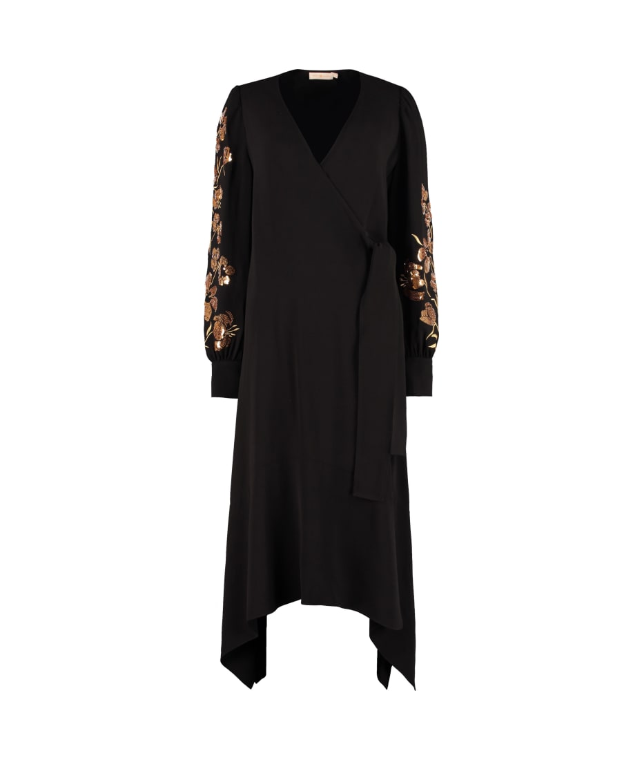 Tory Burch Embroidered Wrap Dress ...