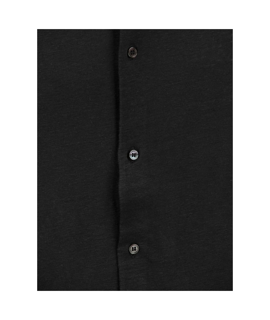 Majestic Filatures Long-sleeved Linen Shirt - Black