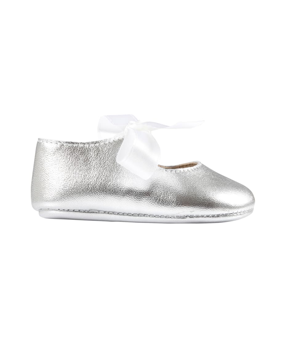 Gallucci Silver Ballerina Shoes For Baby Girl - Silver