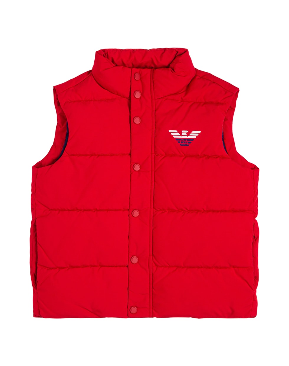 Emporio Armani Red Quilted Nylon Vest With Logo - Red