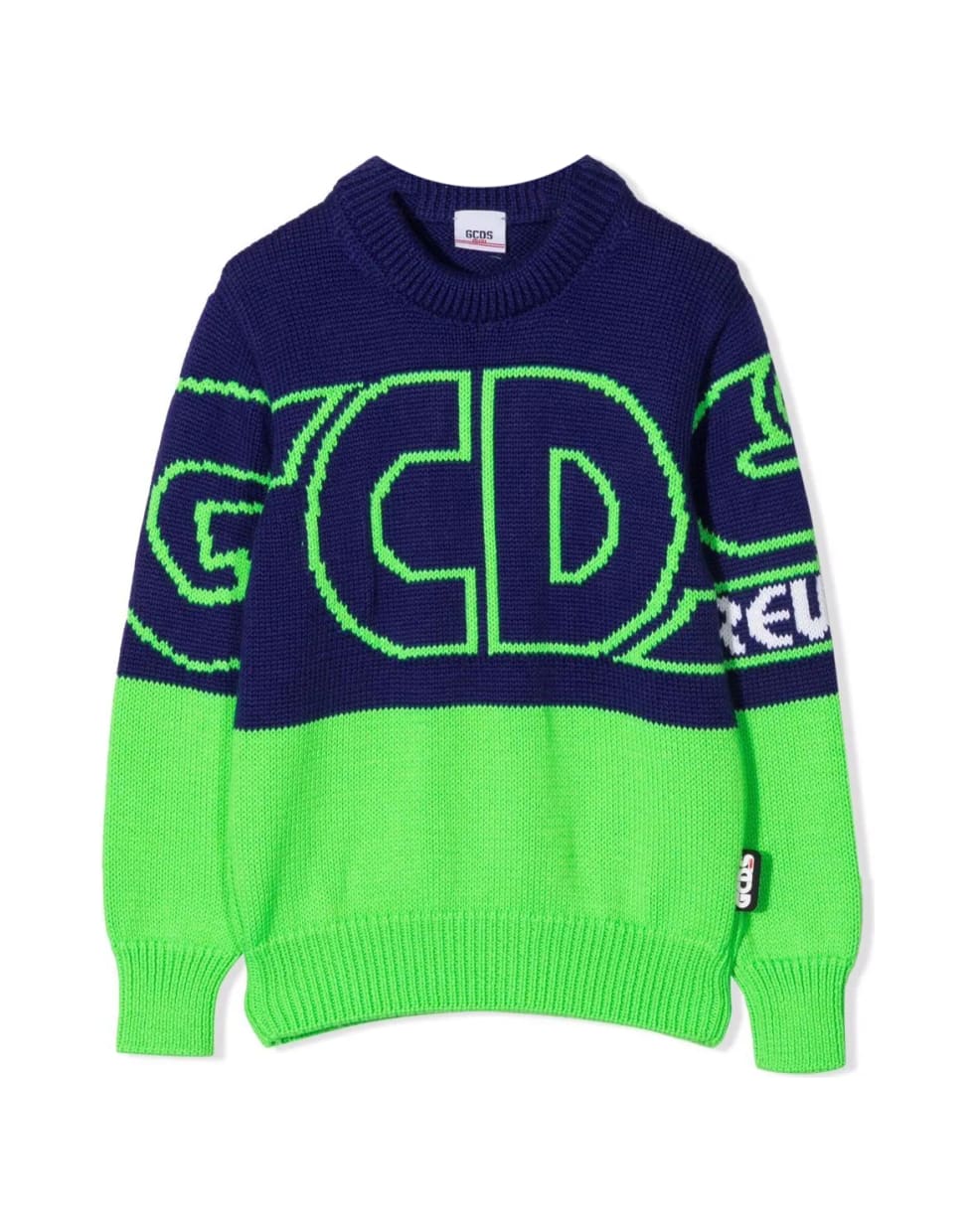 GCDS Mini Two-tone Sweater - Blu e verde