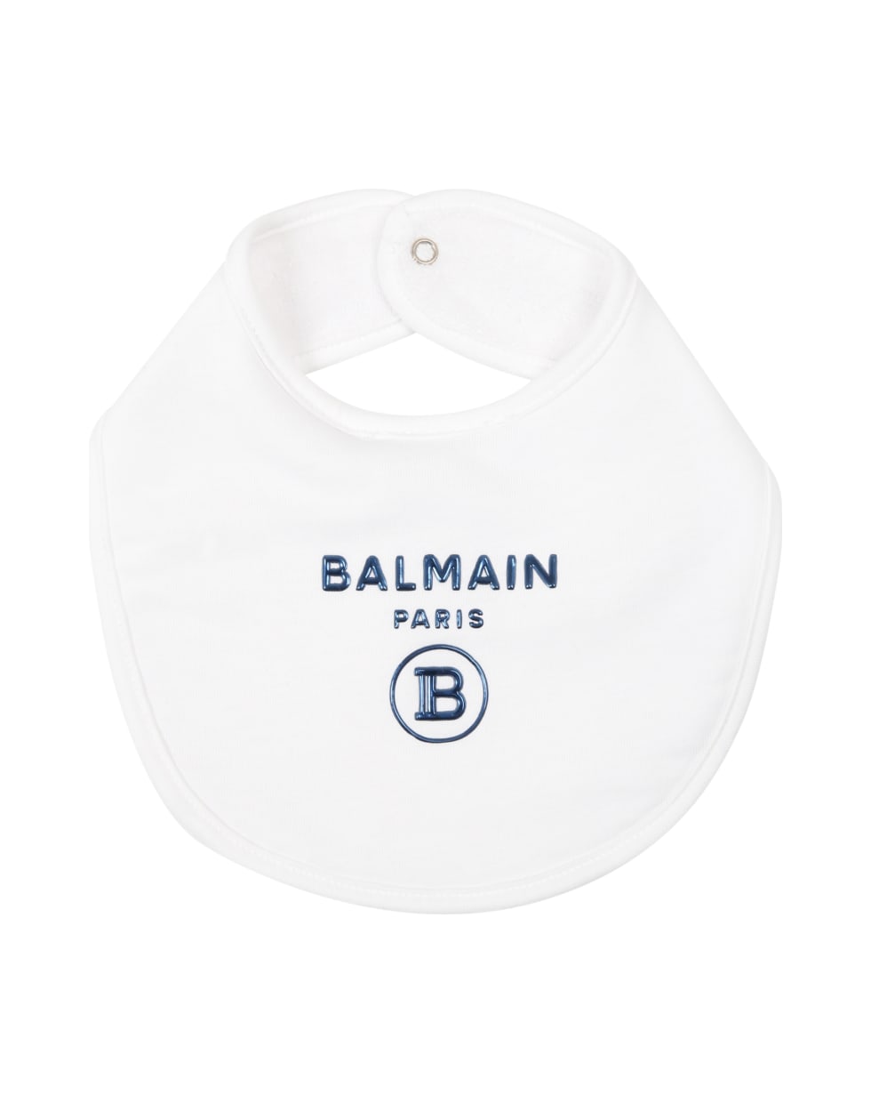 Balmain White Set For Baby Boy With Blue Logo - White
