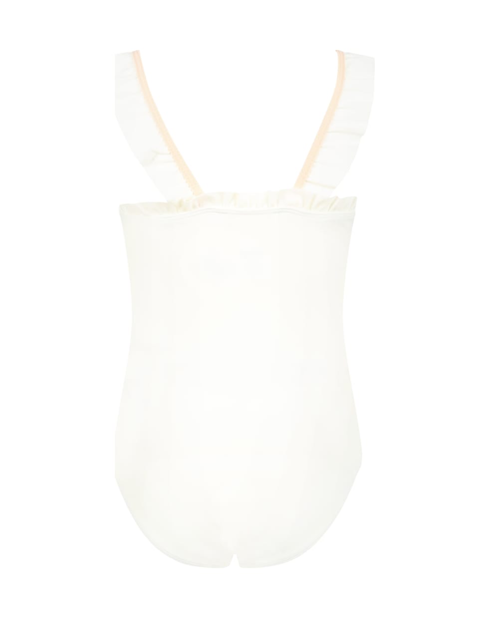 Chloé Ivory Swimsuit For Girl With Logo - Ivory