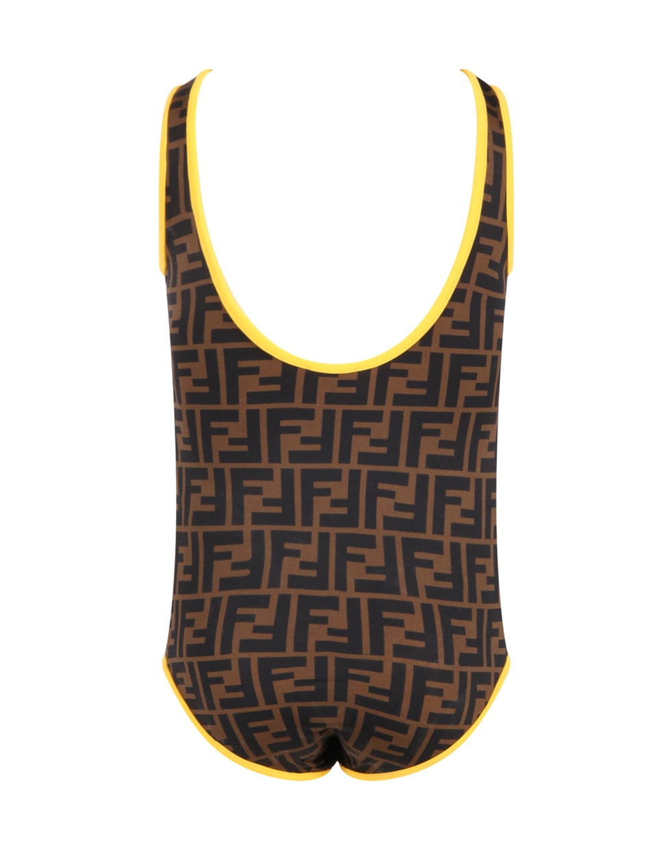 Fendi Multicolor Swimsuit For Girl - Brown