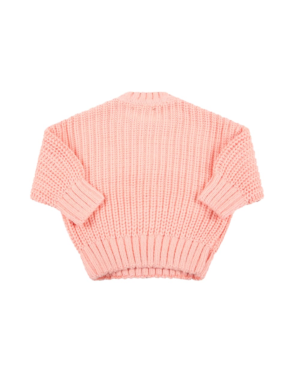 Mini Rodini Pink Sweater For Baby Girl With Bear - Pink