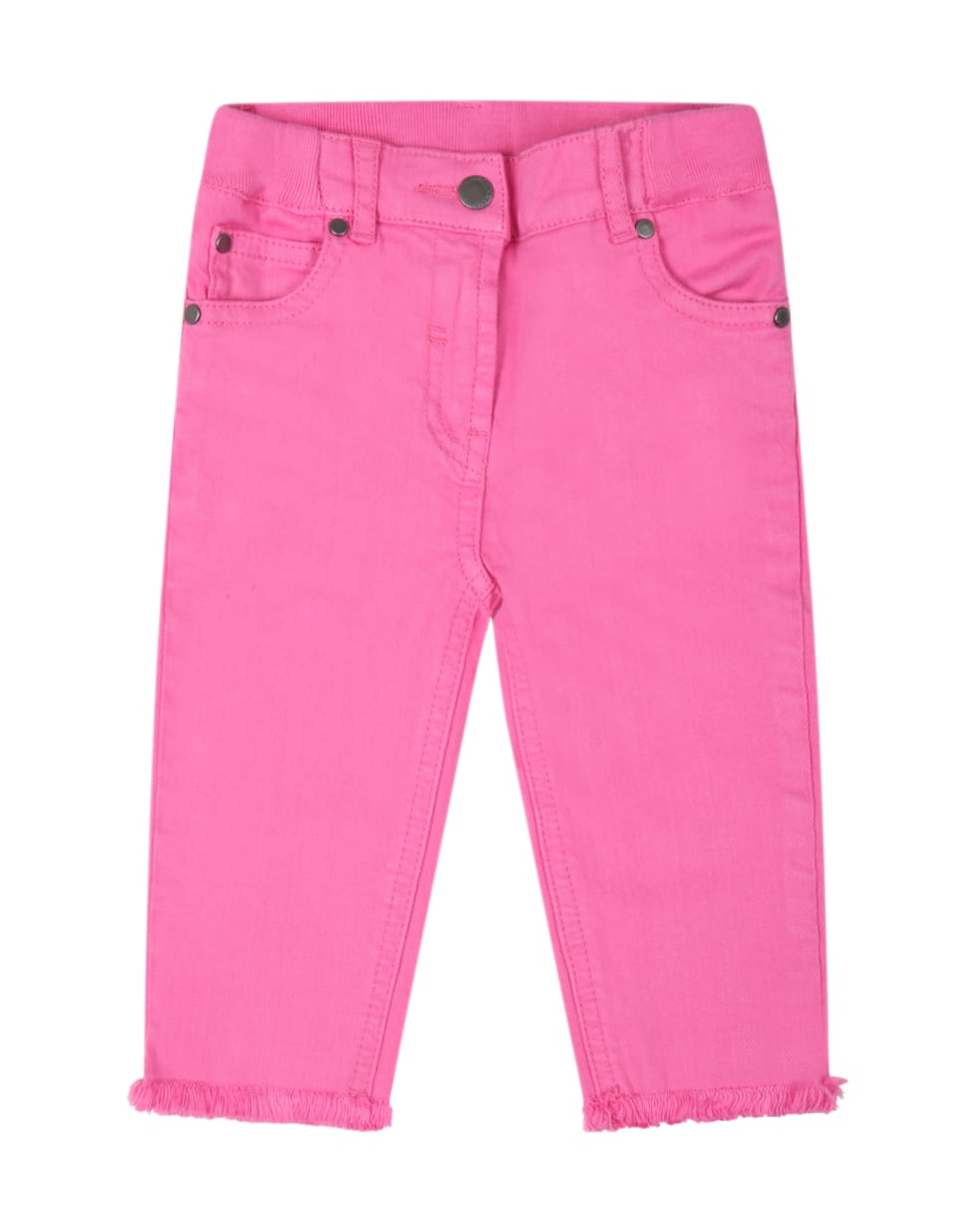 Stella McCartney Kids Fuchsia Jeans For Baby Girl With Logo Patch - Fuchsia