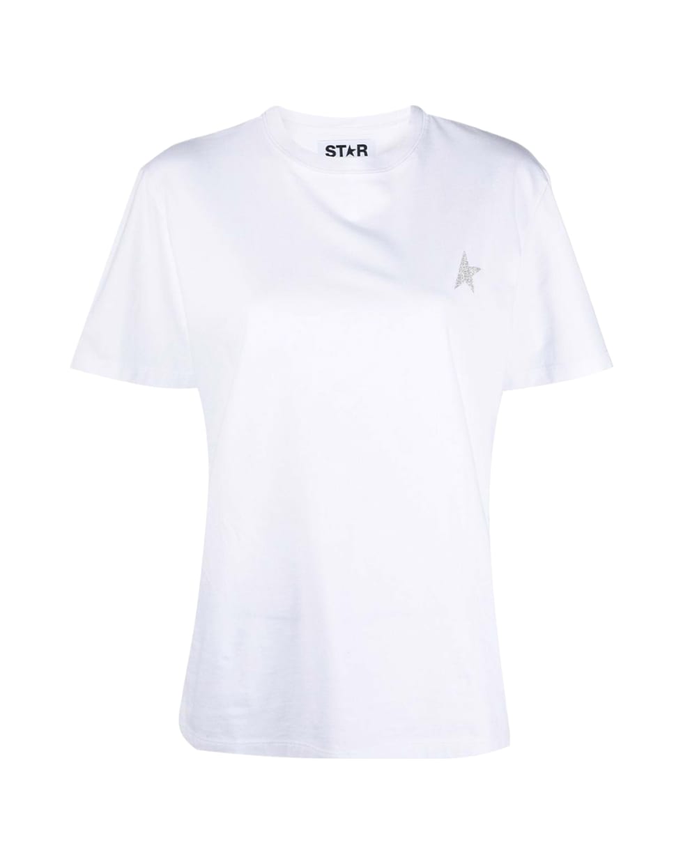 Golden Goose Star W`s Regular T-shirt / Small Star/ Glitter - White Silver