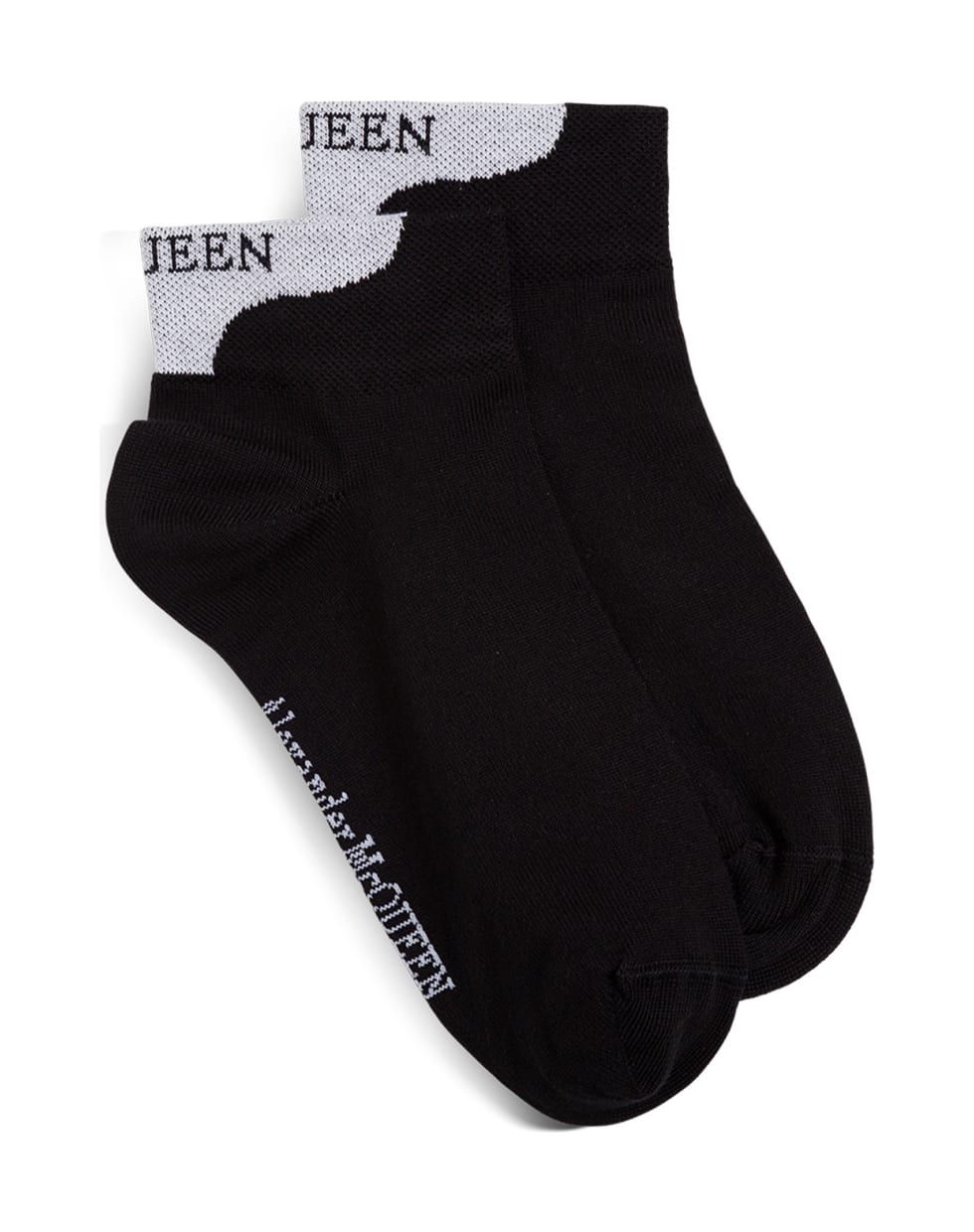 Alexander Mcqueen Black Cotton Socks With Logo Italist