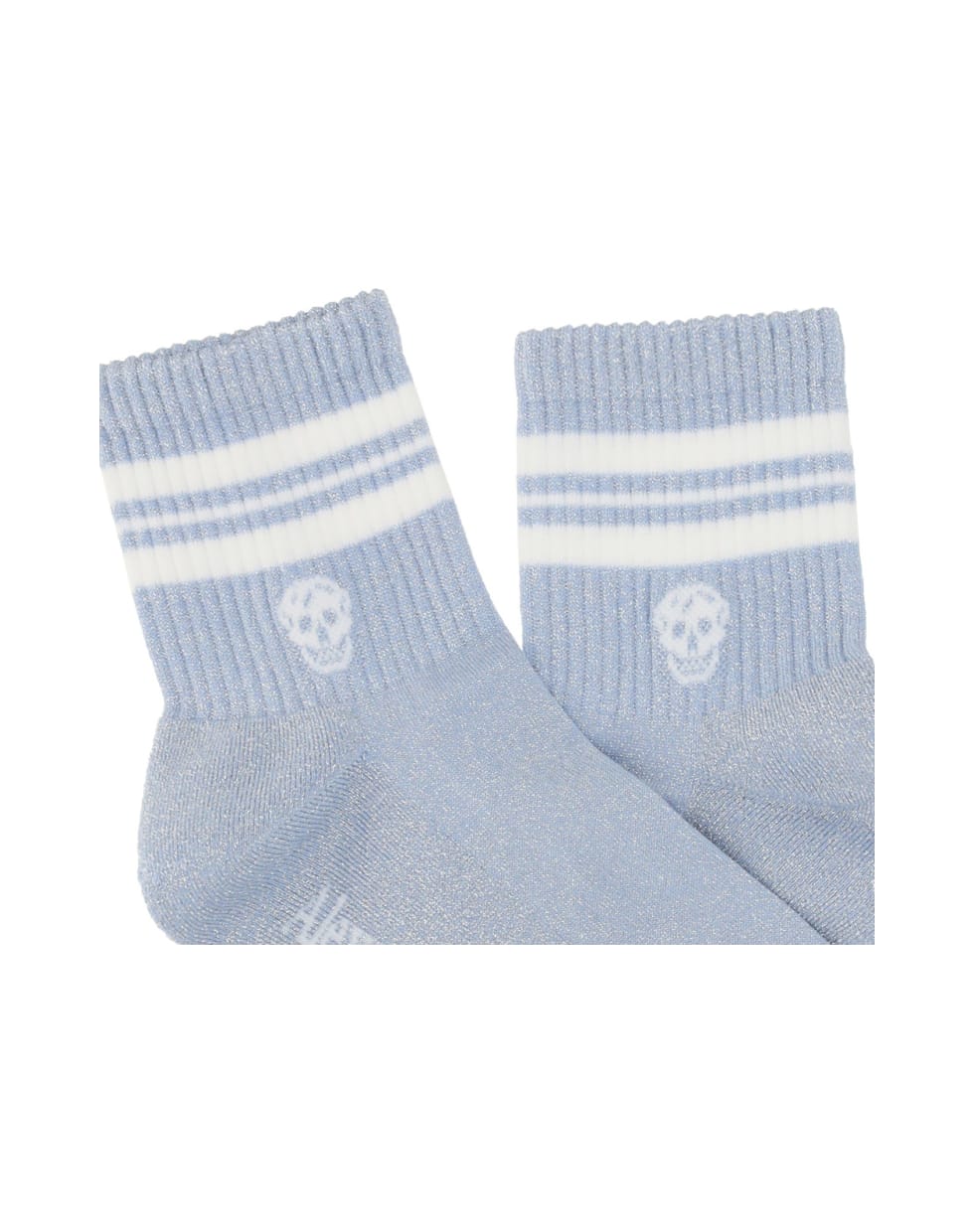 Alexander McQueen Alexander Mc Queen Stripe Skull Socks - Blue/white