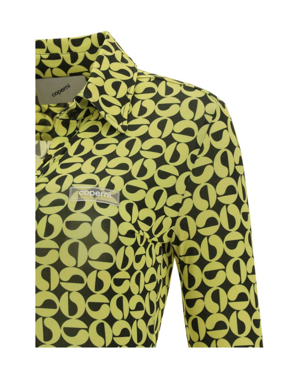 Coperni Jersey Bodysuit - Khaki green/lemon