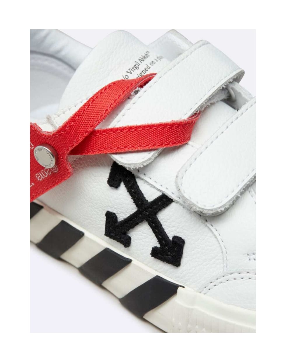 Off-White Low Vulcanized White Leather Sneakers - White
