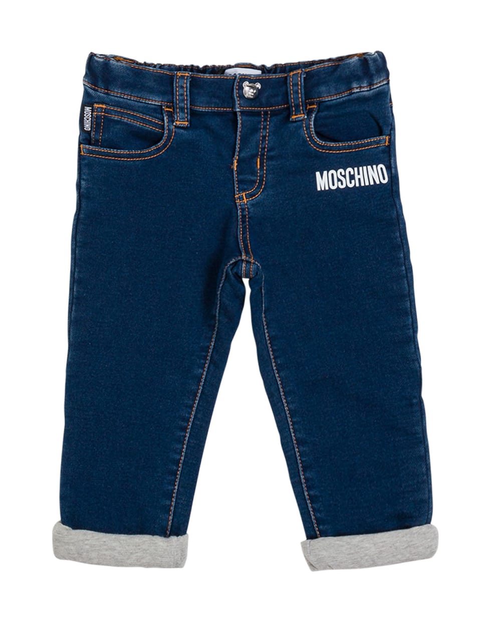 Moschino Blue Denim Jeans With Logo - Blu