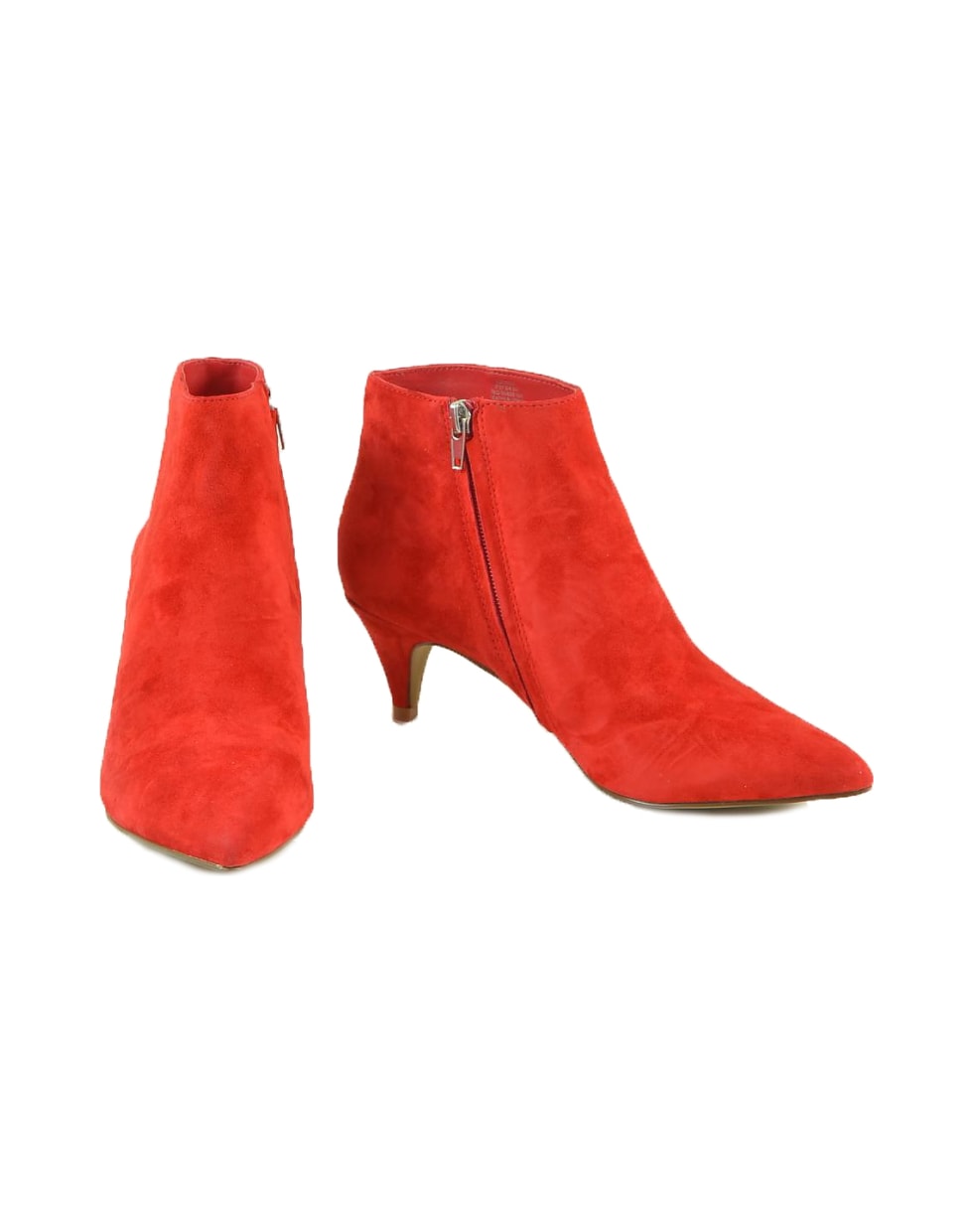 red kitten heel booties