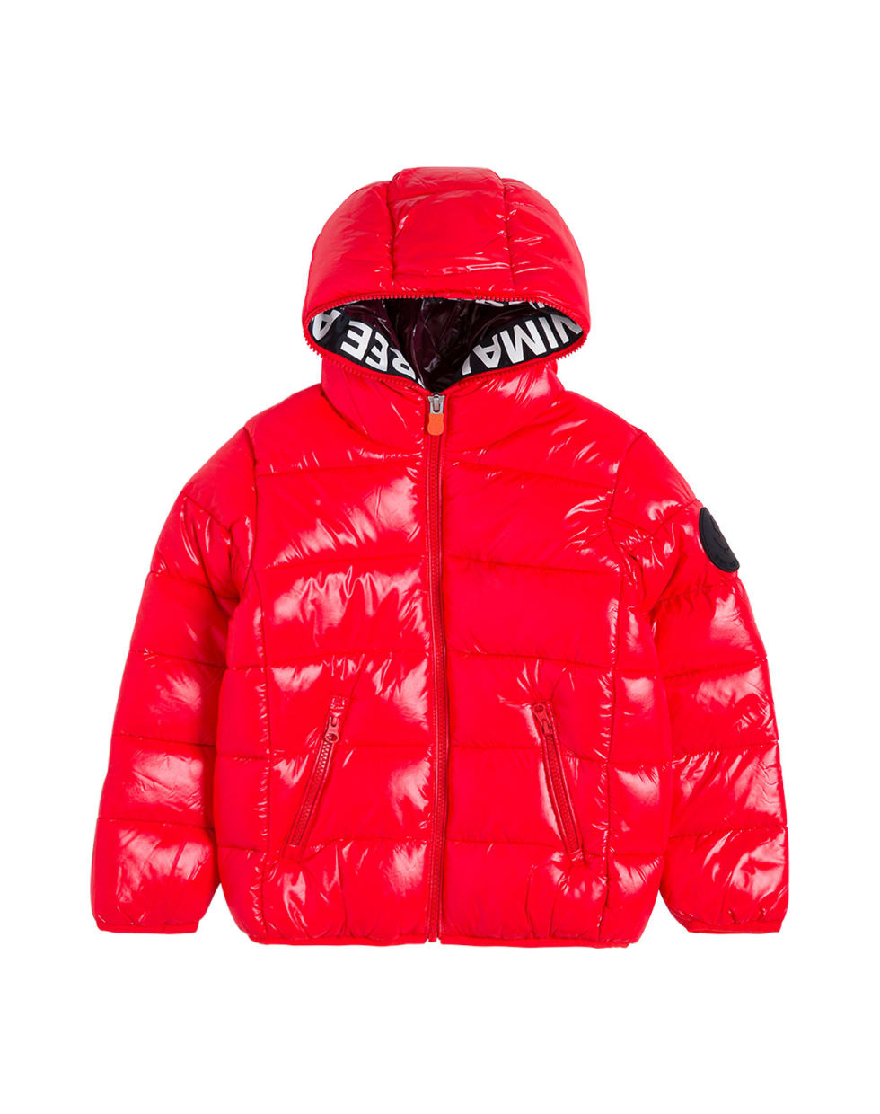 Save the Duck Red Kate Ecological Nylon Down Jacket With Logo - Red
