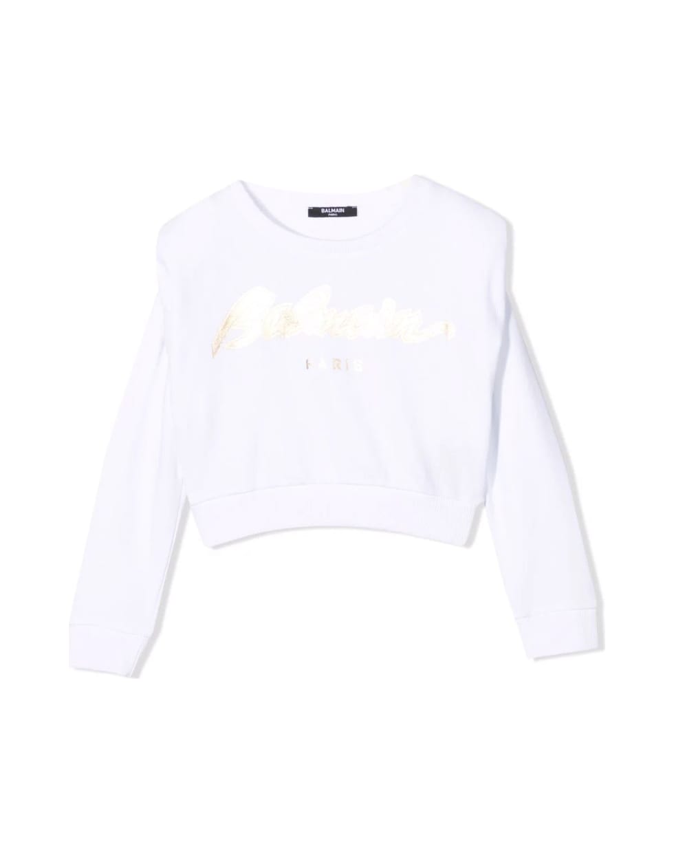 Balmain White Cotton Sweatshirt - Bianco