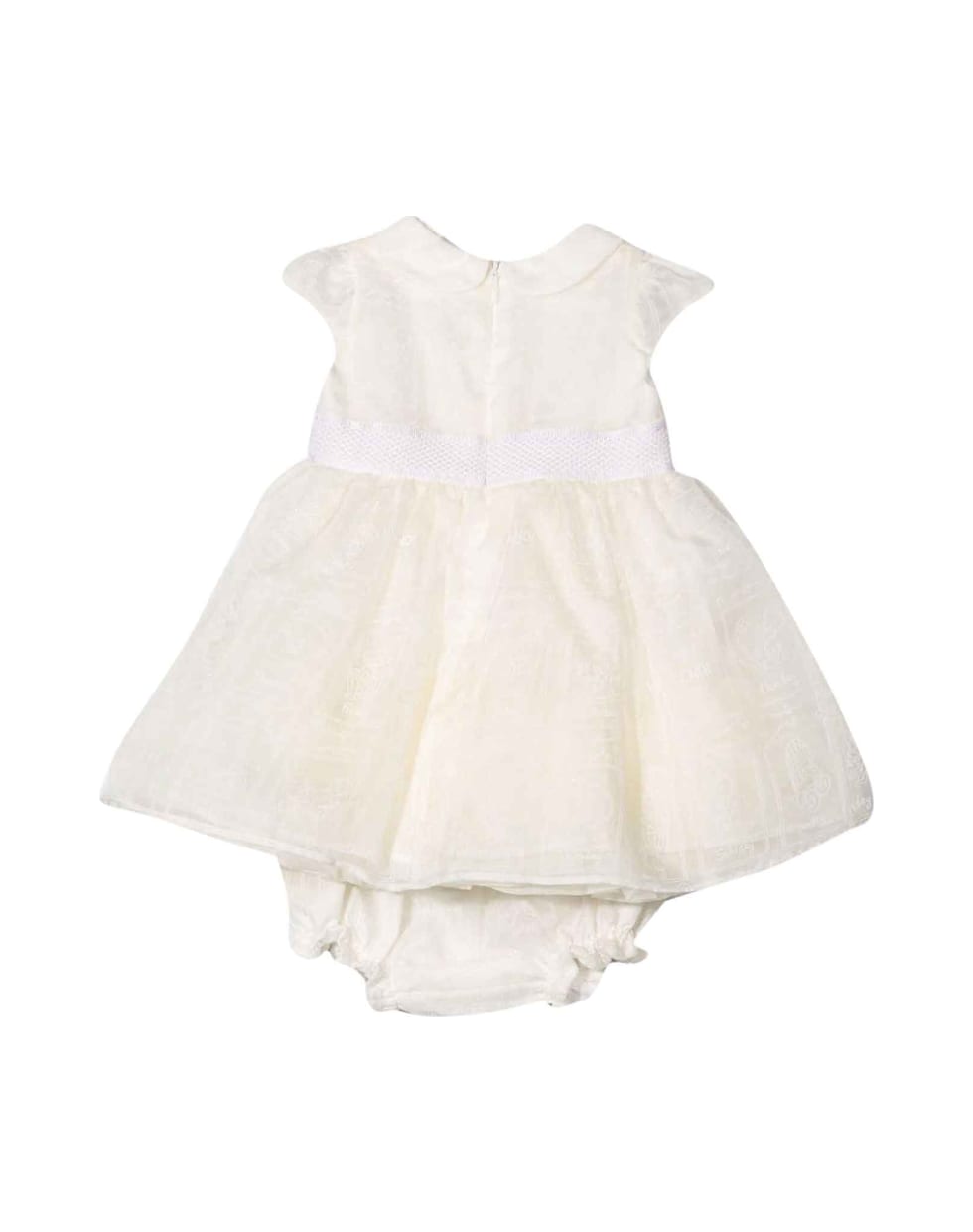 Fendi Short White Dress With Brunello Cucinelli Kids Print - Gesso
