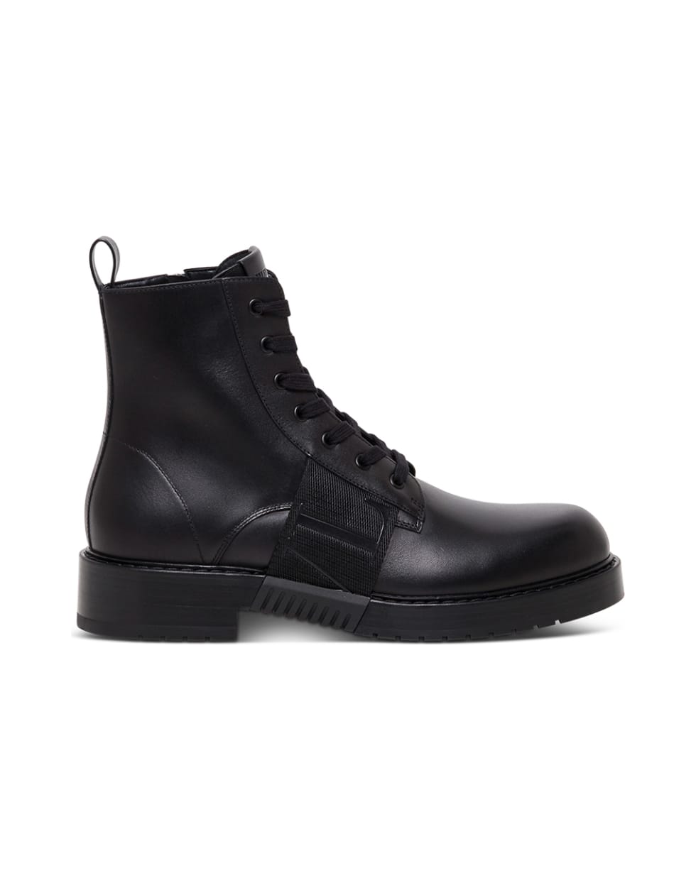 Valentino Garavani Black Vltn Combat Leather Boots - Black