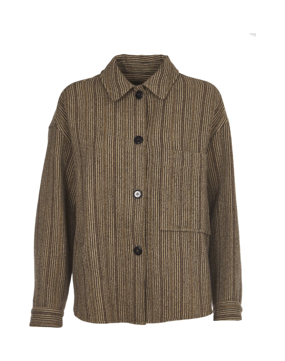 Pomandère Striped Wool Jacket - Brown