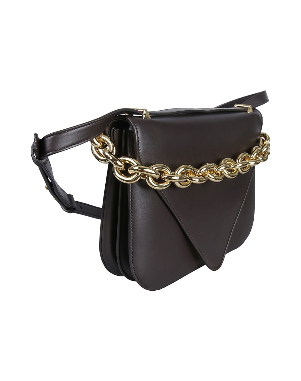 Bottega Veneta Flap Envelope Chain Detail Shoulder Bag - Brown