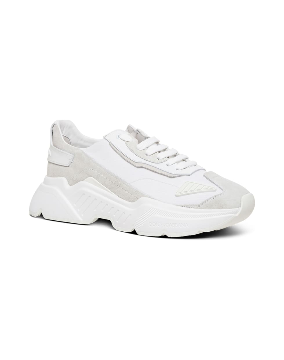 Dolce & Gabbana White Daymaster  Stretch Jersey Sneaker - White