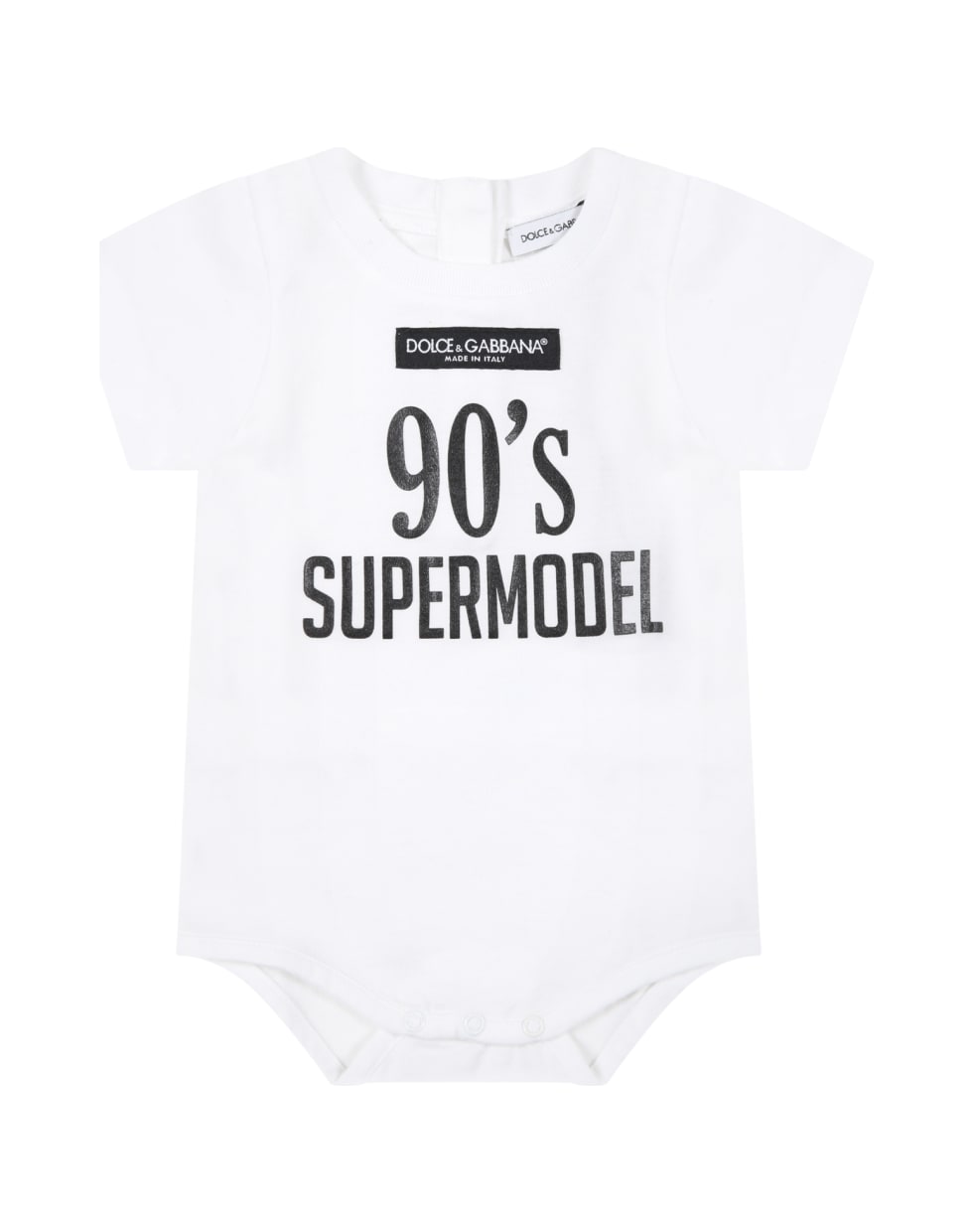 Dolce & Gabbana White Body For Babykids With Balck Logo - White