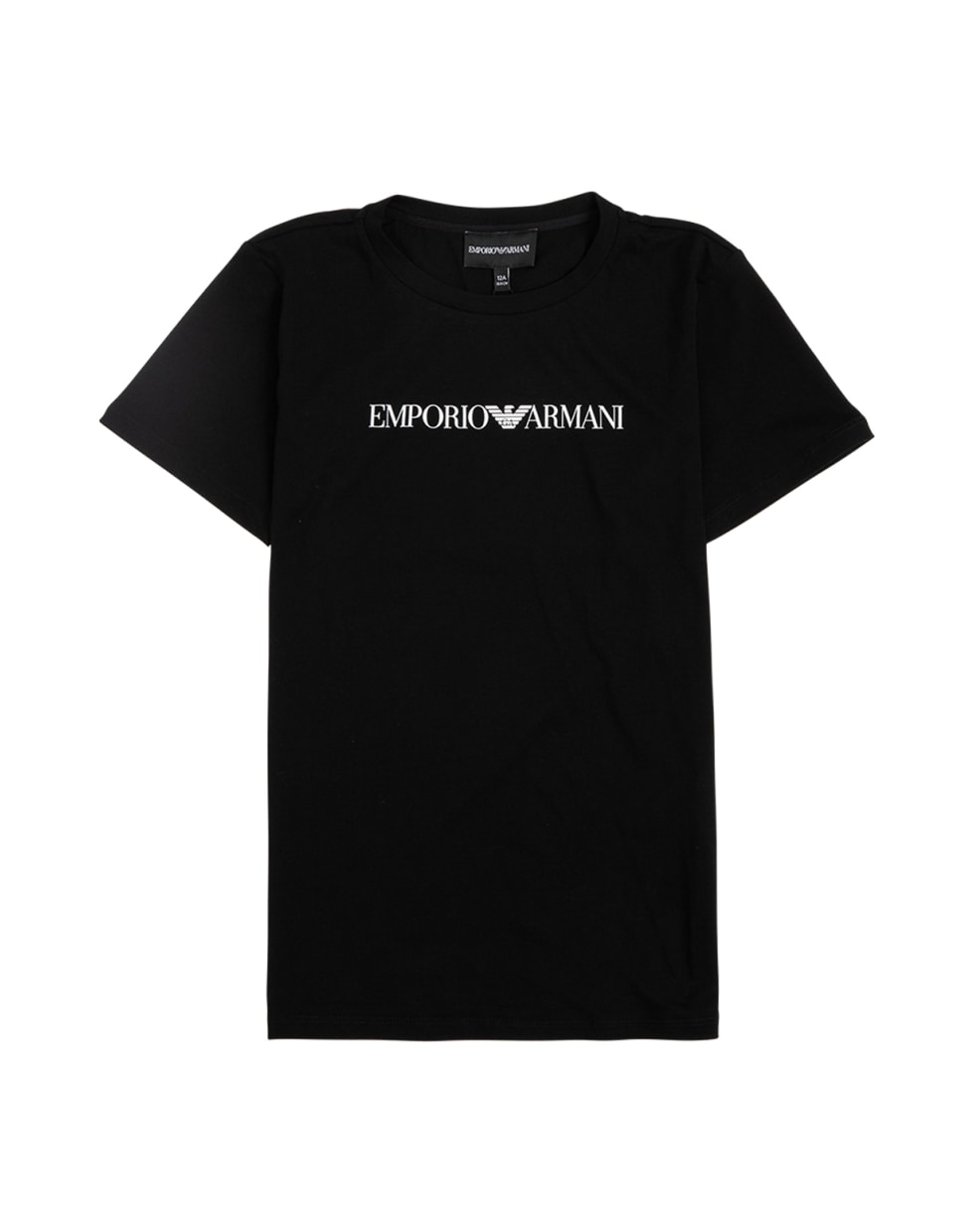 Emporio Armani Black Cotton T-shirt With Logo Print - Black