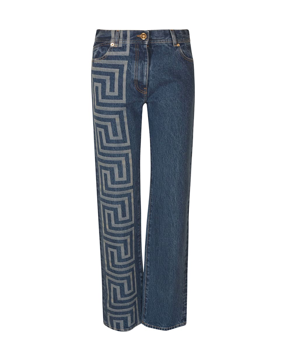 Versace Printed Straight Jeans - Stone Wash