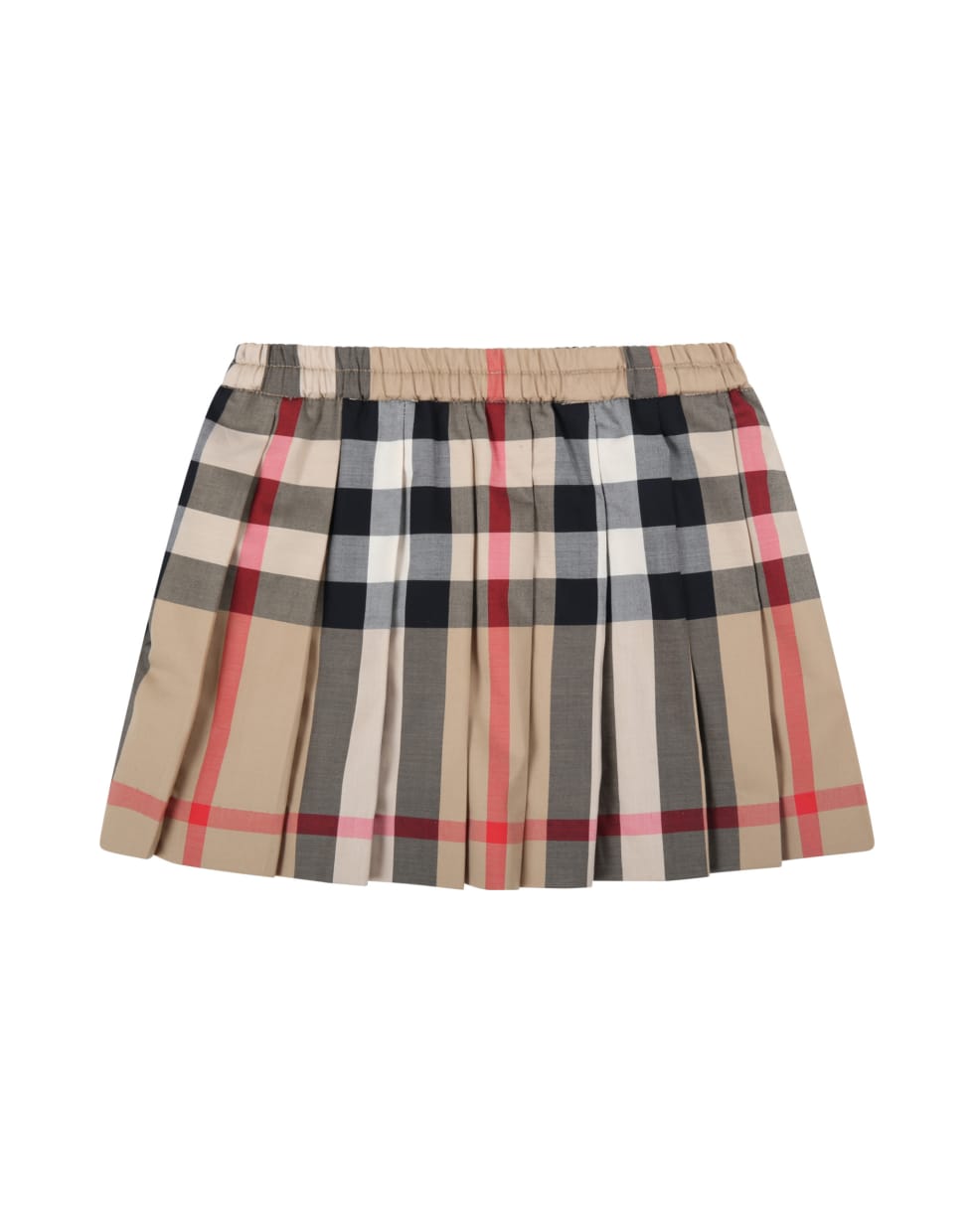 Burberry Beige Skirt For Baby Girl With Check Vintage - Beige