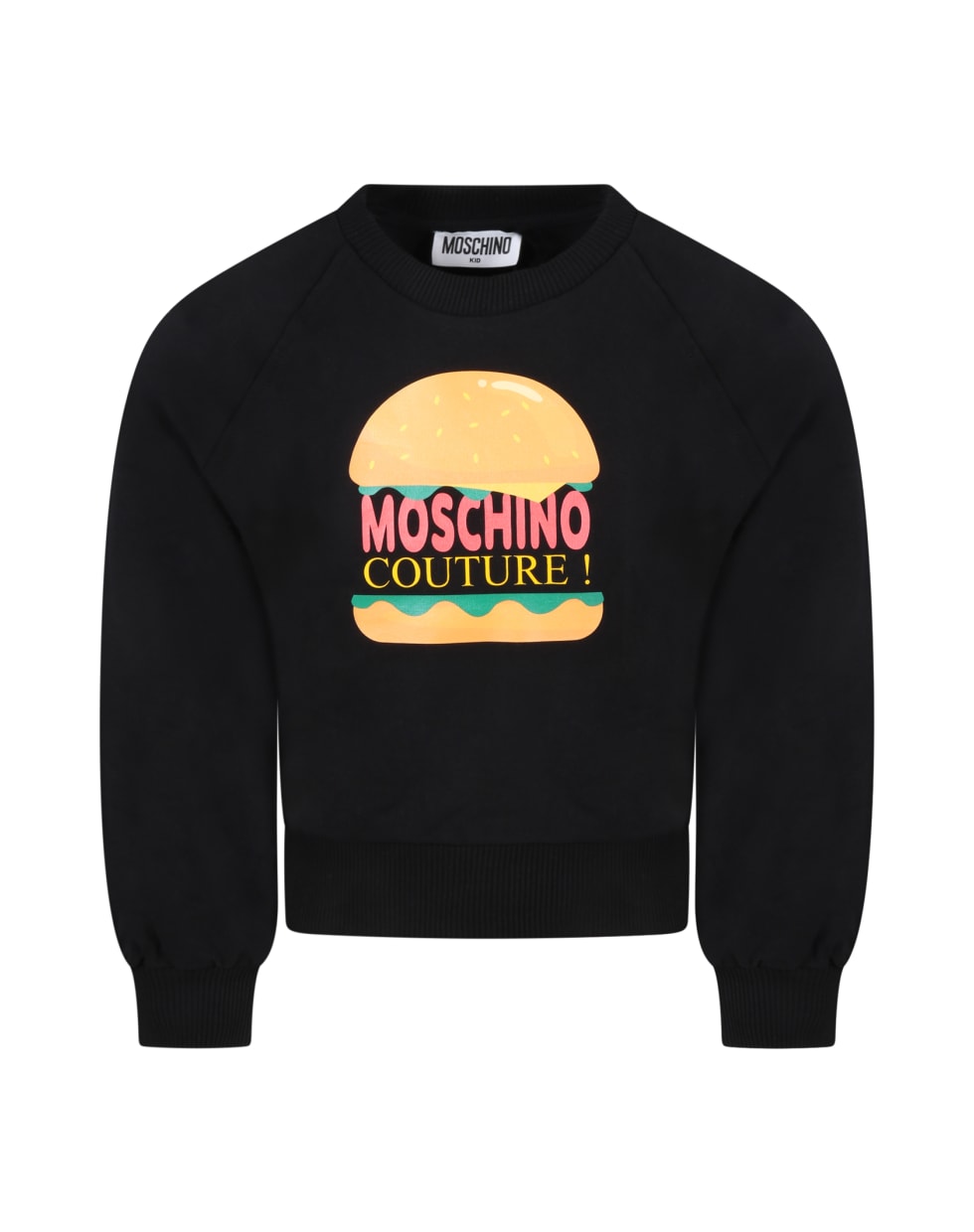 Moschino Black Sweatshirt For Girl With Sandwich - Black