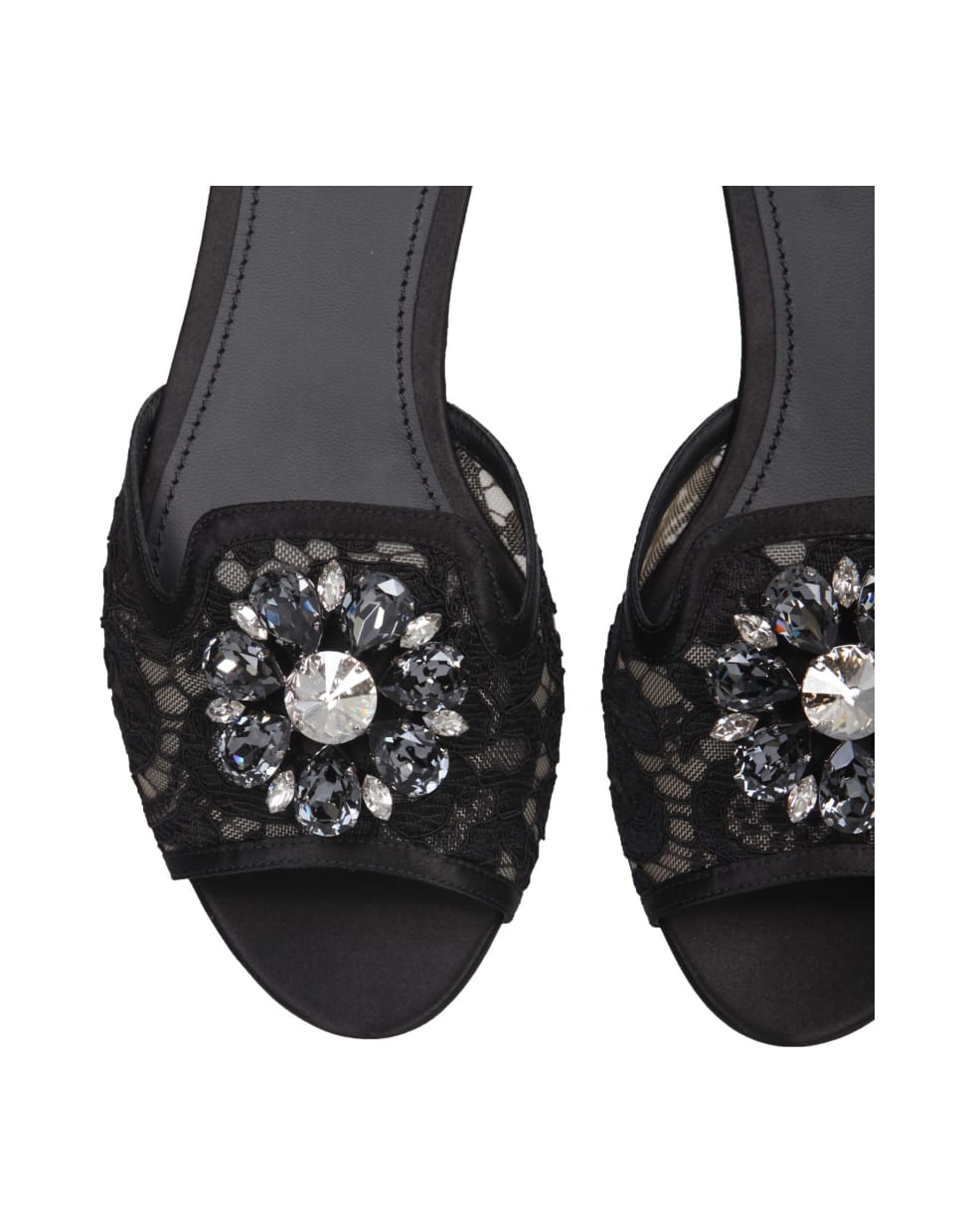 Dolce & Gabbana Lace Slippers - NERO