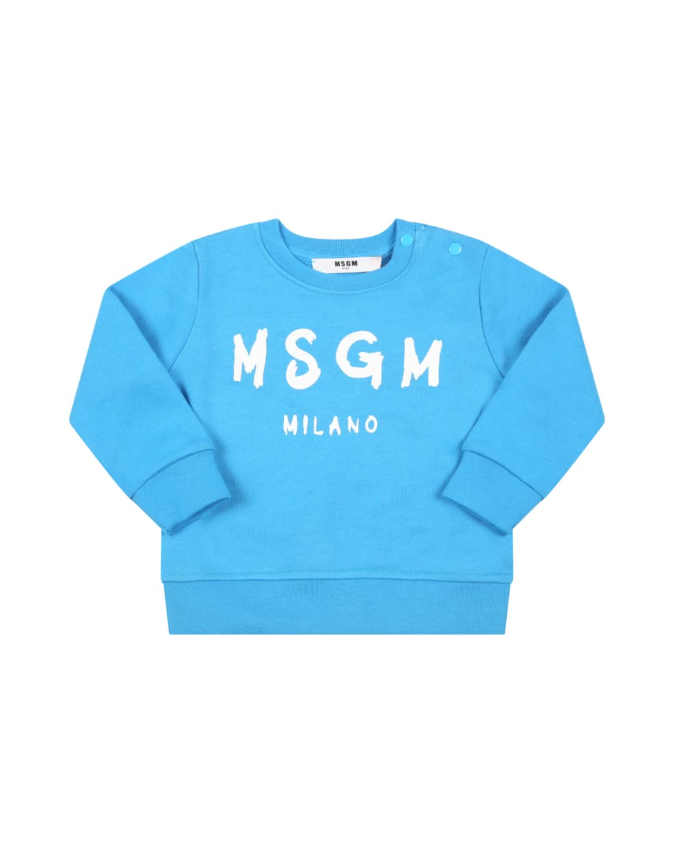 MSGM Light-blue Sweatshirt For Babykids With White Logo - Light Blue