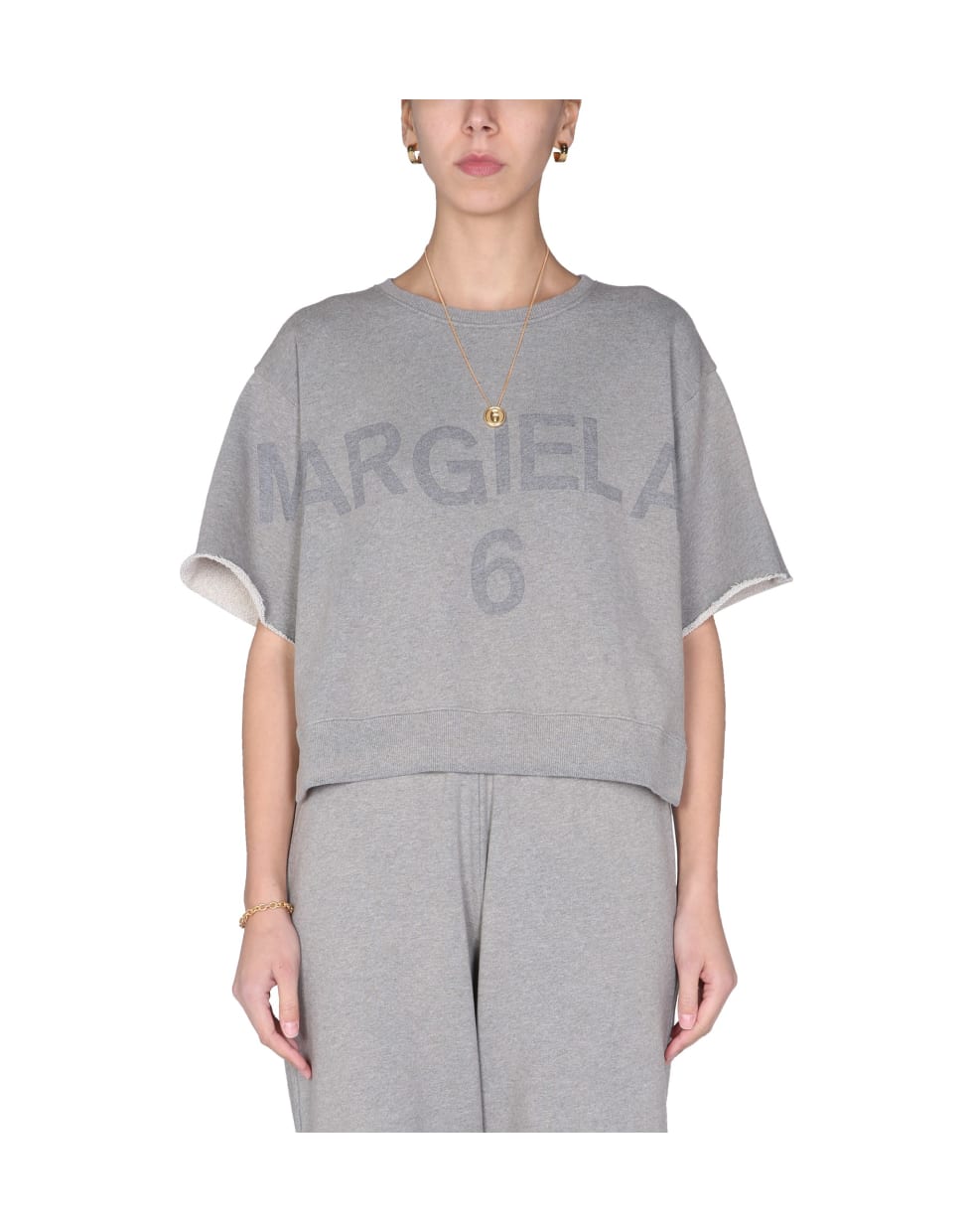 Cropped T-shirt With Logo Print