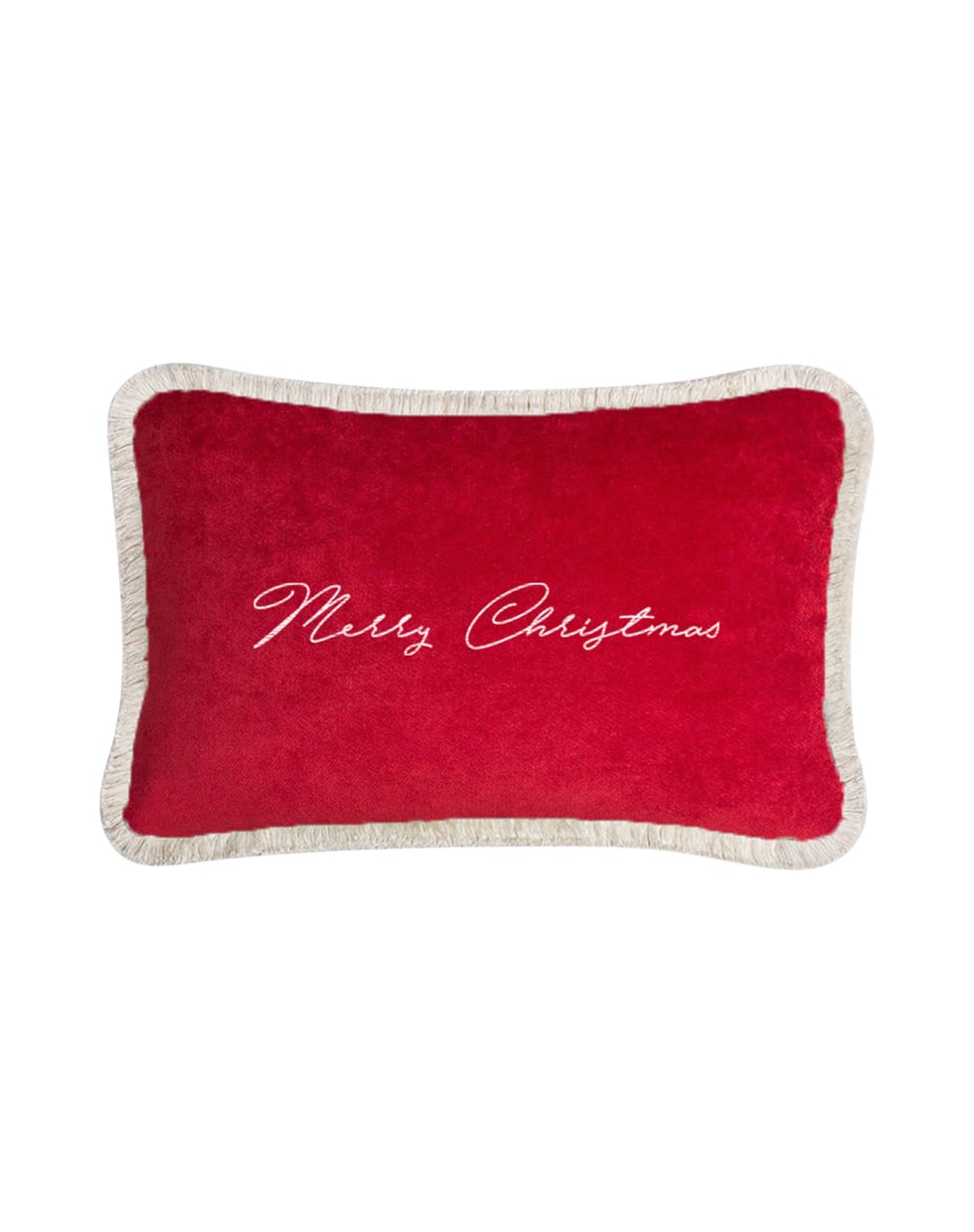 Lo Decor Happy Pillow Merry Christmas - red / white