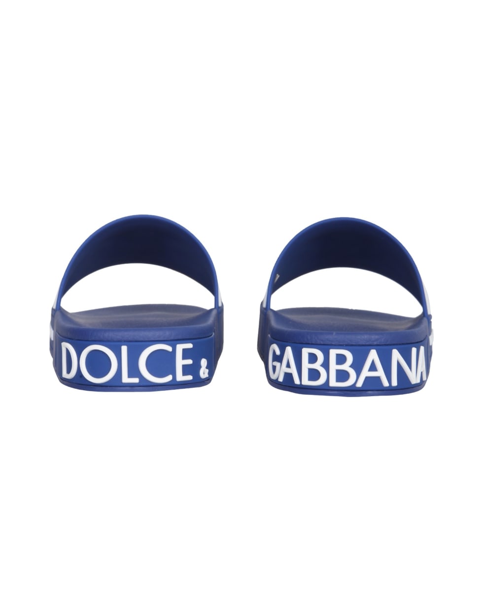 Dolce & Gabbana Slide Sandals With Logo - BLU